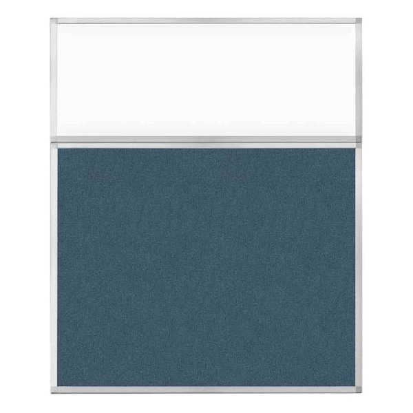 Versare Hush Panel Configurable Cubicle Partition 5' x 6' W/ Window Caribbean Fabric Clear Window 1812515-2 - main